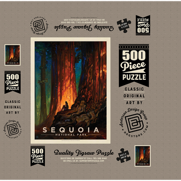Sequoia National Park: Nature's Cathedral, Vintage Poster 500 Jigsaw Puzzle box 3D Modell