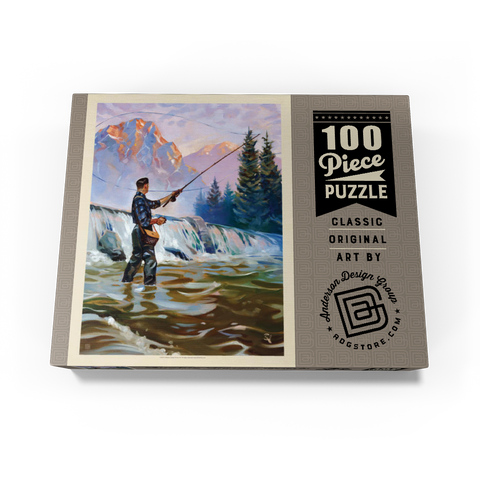Classic Sportsman: Fly Fishing, Vintage Poster 100 Jigsaw Puzzle box view3