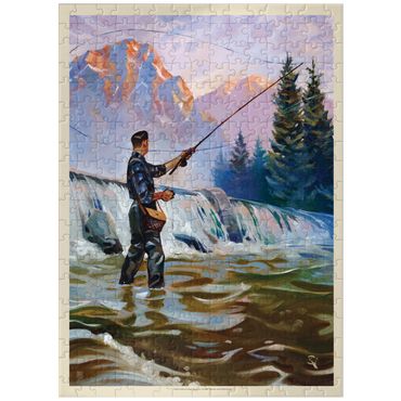 puzzleplate Classic Sportsman: Fly Fishing, Vintage Poster 300 Jigsaw Puzzle