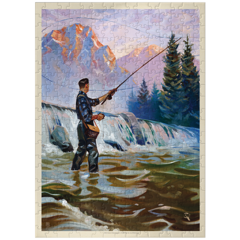 puzzleplate Classic Sportsman: Fly Fishing, Vintage Poster 300 Jigsaw Puzzle