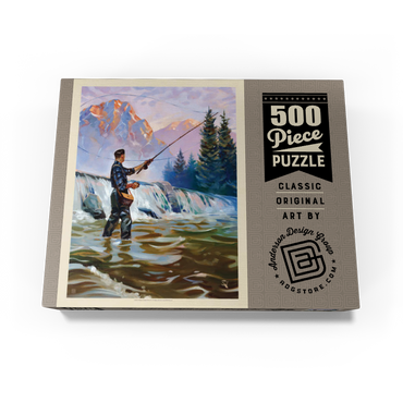 Classic Sportsman: Fly Fishing, Vintage Poster 500 Jigsaw Puzzle box view3