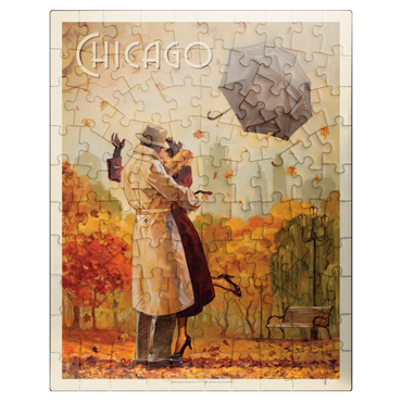 puzzleplate Chicago: Windy City Kiss, Vintage Poster 100 Jigsaw Puzzle