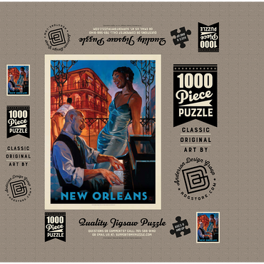 New Orleans: Jazz, Vintage Poster 1000 Jigsaw Puzzle box 3D Modell