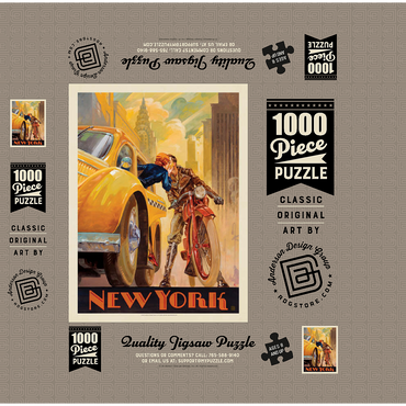 New York Minute, Vintage Poster 1000 Jigsaw Puzzle box 3D Modell