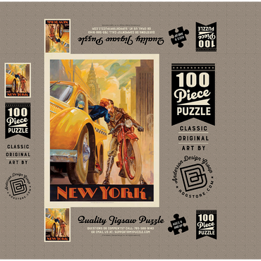 New York Minute, Vintage Poster 100 Jigsaw Puzzle box 3D Modell