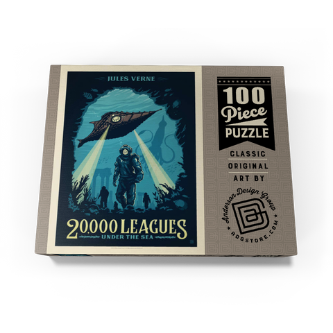 20,000 Leagues Under the Sea: Jules Verne, Vintage Poster 100 Jigsaw Puzzle box view3