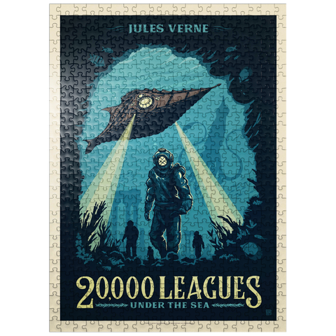 puzzleplate 20,000 Leagues Under the Sea: Jules Verne, Vintage Poster 500 Jigsaw Puzzle