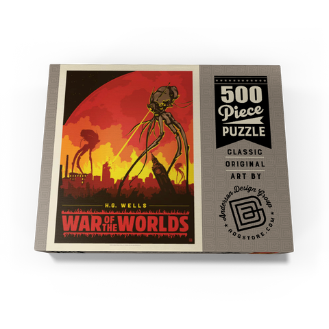 War of the Worlds: H.G. Wells, Vintage Poster 500 Jigsaw Puzzle box view3