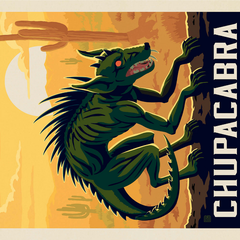 Mythical Creatures: Chupacabra, Vintage Poster 1000 Jigsaw Puzzle 3D Modell