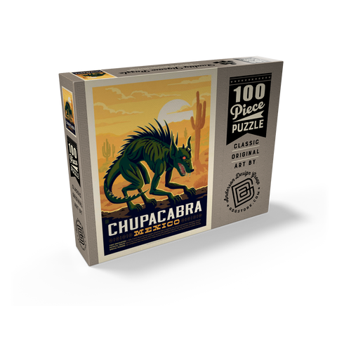 Mythical Creatures: Chupacabra, Vintage Poster 100 Jigsaw Puzzle box view2