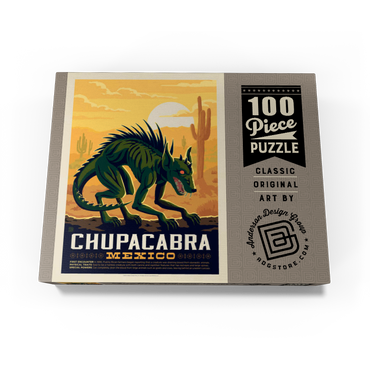Mythical Creatures: Chupacabra, Vintage Poster 100 Jigsaw Puzzle box view3