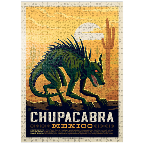 puzzleplate Mythical Creatures: Chupacabra, Vintage Poster 500 Jigsaw Puzzle