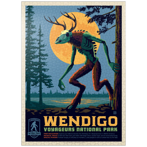 puzzleplate Legends Of The National Parks: Voyageurs' The Wendigo, Vintage Poster 1000 Jigsaw Puzzle