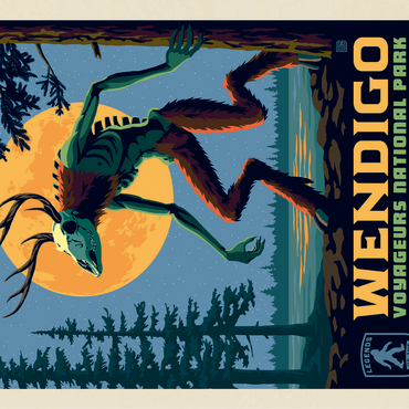 Legends Of The National Parks: Voyageurs' The Wendigo, Vintage Poster 100 Jigsaw Puzzle 3D Modell