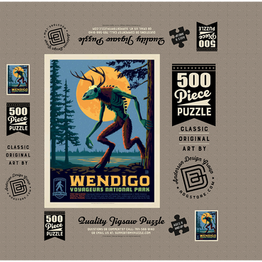 Legends Of The National Parks: Voyageurs' The Wendigo, Vintage Poster 500 Jigsaw Puzzle box 3D Modell