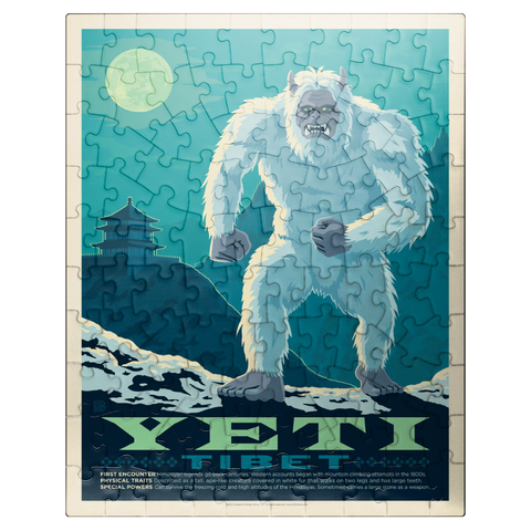 puzzleplate Mythical Creatures: Yeti, Vintage Poster 100 Jigsaw Puzzle