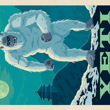 Mythical Creatures: Yeti, Vintage Poster 500 Jigsaw Puzzle 3D Modell