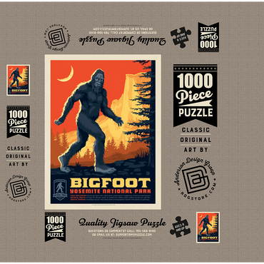 Legends Of The National Parks: Yosemite's Bigfoot, Vintage Poster 1000 Jigsaw Puzzle box 3D Modell