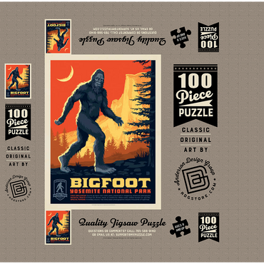 Legends Of The National Parks: Yosemite's Bigfoot, Vintage Poster 100 Jigsaw Puzzle box 3D Modell