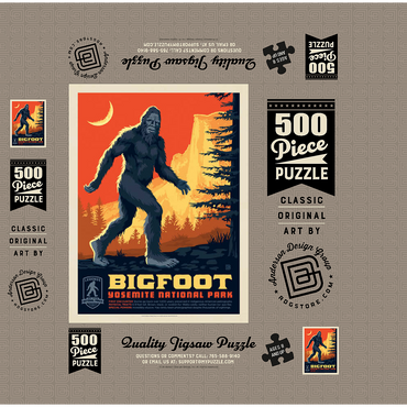 Legends Of The National Parks: Yosemite's Bigfoot, Vintage Poster 500 Jigsaw Puzzle box 3D Modell