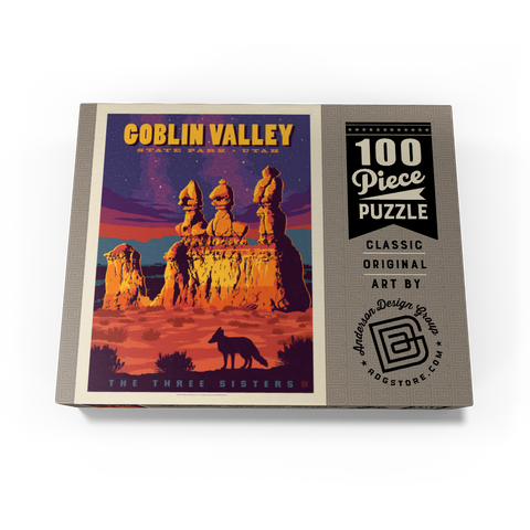 Goblin Valley State Park, Utah, Vintage Poster 100 Jigsaw Puzzle box view3