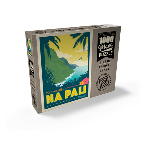 Hawaii: Na Pali State Wilderness Park, Vintage Poster 1000 Jigsaw Puzzle box view2