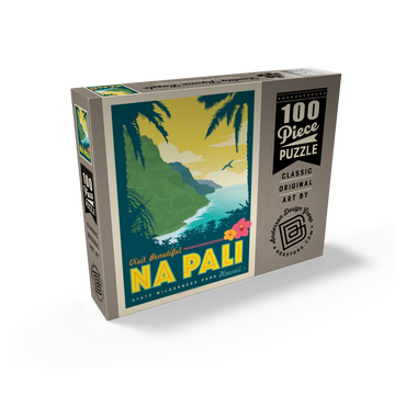 Hawaii: Na Pali State Wilderness Park, Vintage Poster 100 Jigsaw Puzzle box view2