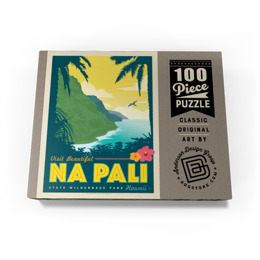 Hawaii: Na Pali State Wilderness Park, Vintage Poster 100 Jigsaw Puzzle box view3