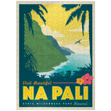 puzzleplate Hawaii: Na Pali State Wilderness Park, Vintage Poster 300 Jigsaw Puzzle