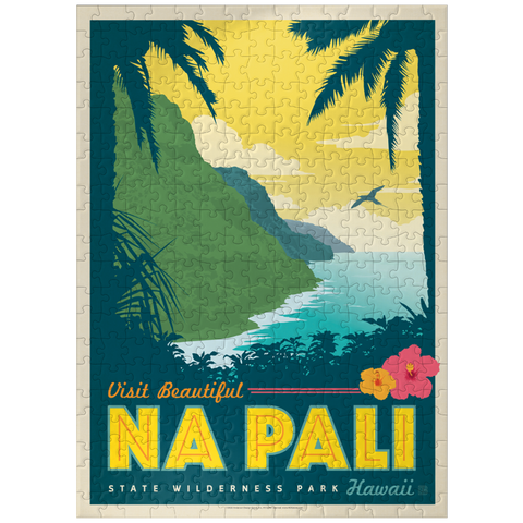 puzzleplate Hawaii: Na Pali State Wilderness Park, Vintage Poster 300 Jigsaw Puzzle