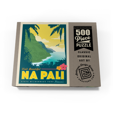 Hawaii: Na Pali State Wilderness Park, Vintage Poster 500 Jigsaw Puzzle box view3