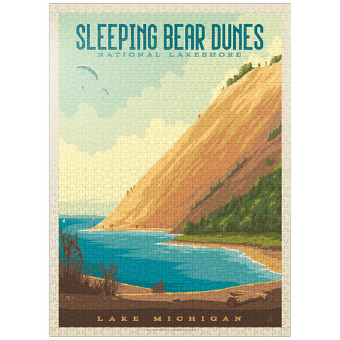 puzzleplate Sleeping Bear Dunes National Lakeshore, Vintage Poster 1000 Jigsaw Puzzle