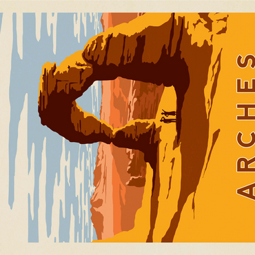 Arches National Park: Delicate Arch, Vintage Poster 1000 Jigsaw Puzzle 3D Modell