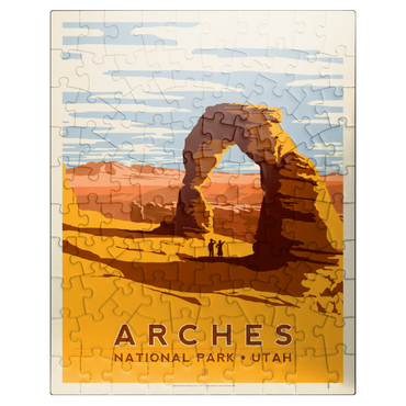 puzzleplate Arches National Park: Delicate Arch, Vintage Poster 100 Jigsaw Puzzle