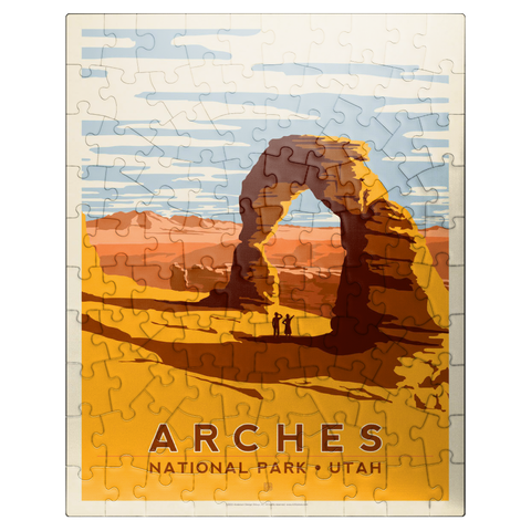 puzzleplate Arches National Park: Delicate Arch, Vintage Poster 100 Jigsaw Puzzle