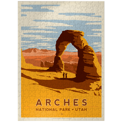 puzzleplate Arches National Park: Delicate Arch, Vintage Poster 300 Jigsaw Puzzle