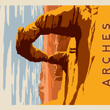 Arches National Park: Delicate Arch, Vintage Poster 500 Jigsaw Puzzle 3D Modell