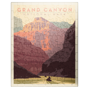 puzzleplate Grand Canyon National Park: Kayak, Vintage Poster 100 Jigsaw Puzzle
