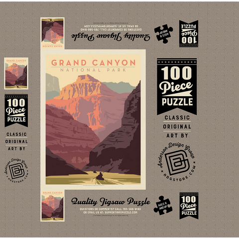 Grand Canyon National Park: Kayak, Vintage Poster 100 Jigsaw Puzzle box 3D Modell