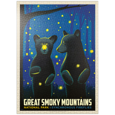 puzzleplate Great Smoky Mountains National Park: Firefly Cubs, Vintage Poster 1000 Jigsaw Puzzle