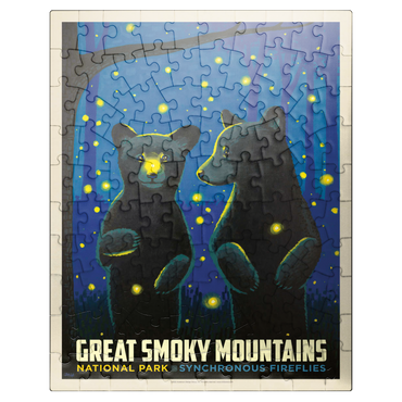 puzzleplate Great Smoky Mountains National Park: Firefly Cubs, Vintage Poster 100 Jigsaw Puzzle
