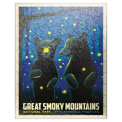 puzzleplate Great Smoky Mountains National Park: Firefly Cubs, Vintage Poster 100 Jigsaw Puzzle