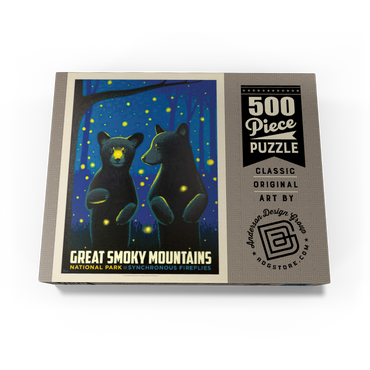 Great Smoky Mountains National Park: Firefly Cubs, Vintage Poster 500 Jigsaw Puzzle box view3