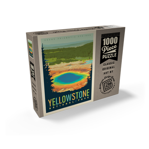 Yellowstone National Park: Grand Prismatic Springs, Vintage Poster 1000 Jigsaw Puzzle box view2