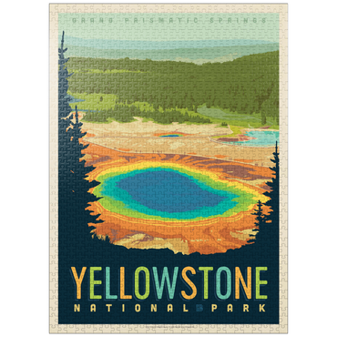 puzzleplate Yellowstone National Park: Grand Prismatic Springs, Vintage Poster 1000 Jigsaw Puzzle