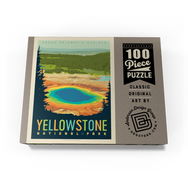 Yellowstone National Park: Grand Prismatic Springs, Vintage Poster 100 Jigsaw Puzzle box view3
