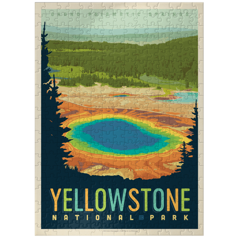 puzzleplate Yellowstone National Park: Grand Prismatic Springs, Vintage Poster 300 Jigsaw Puzzle