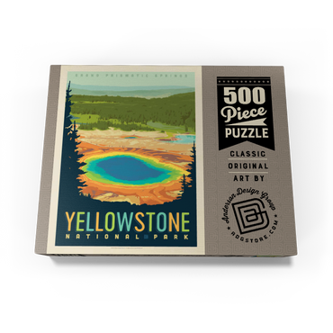 Yellowstone National Park: Grand Prismatic Springs, Vintage Poster 500 Jigsaw Puzzle box view3