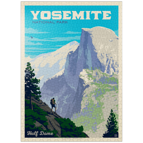 puzzleplate Yosemite National Park: Half Dome Vista, Vintage Poster 1000 Jigsaw Puzzle