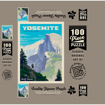Yosemite National Park: Half Dome Vista, Vintage Poster 100 Jigsaw Puzzle box 3D Modell